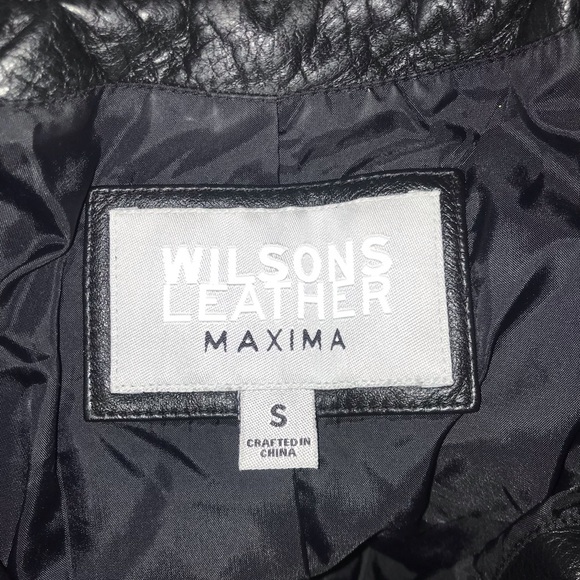 Wilson’s Leather Maxima black button front jacket size S - Picture 3 of 3